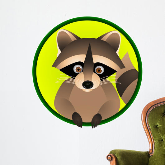 Racoon Cartoon Wall Decal
