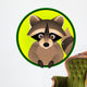 Racoon Cartoon Wall Decal