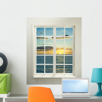Modern Residential Window Wall Decal shown on a wall