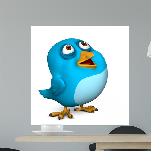 Cartoon Blue Bird Wall Decal