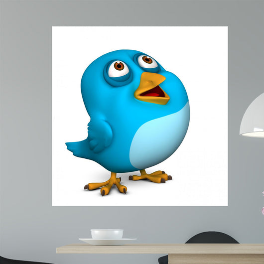 Cartoon Blue Bird Wall Decal