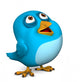 Cartoon Blue Bird Wall Decal