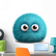 Furry Blue Monster Wall Decal