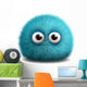 Furry Blue Monster Wall Decal
