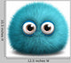 Furry Blue Monster Wall Decal