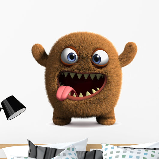 Happy Cartoon Monster Wall Decal