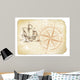 Yellowed Paper With Compass Wall Decal