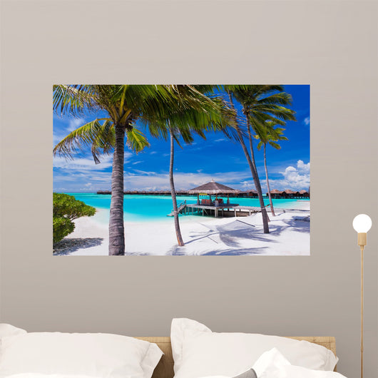 Empty Hammock Between Palm Wall Decal
