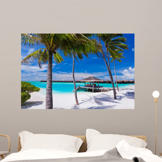 Empty Hammock Between Palm Wall Decal
