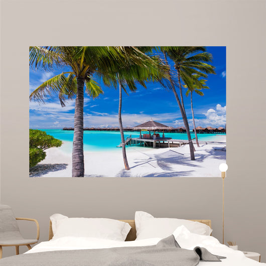 Empty Hammock Between Palm Wall Decal