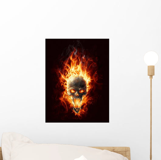 Burning Skull Wall Decal