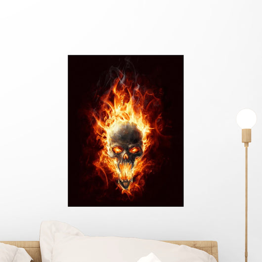 Burning Skull Wall Decal