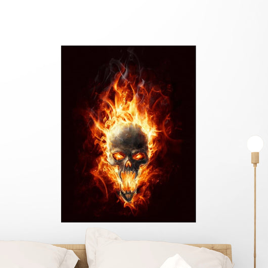 Burning Skull Wall Decal