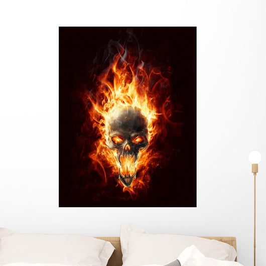 Burning Skull Wall Decal
