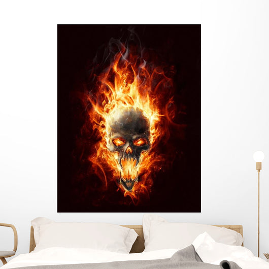 Burning Skull Wall Decal