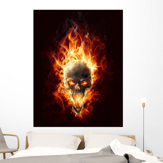 Burning Skull Wall Decal