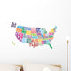 Usa State Map Word Wall Decal