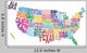 Usa State Map Word Wall Decal
