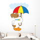 Cute Puppy Rain Wall Decal