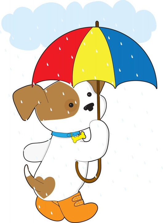 Cute Puppy Rain Wall Decal