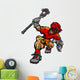 Lacrosse Player Cartoon Vector Wall Decal