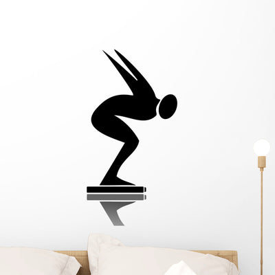 Diver Wall Decal shown on a wall