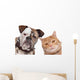 Bulldog And Tabby Cat Wall Decal