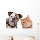 Bulldog And Tabby Cat Wall Decal