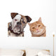 Bulldog And Tabby Cat Wall Decal