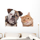 Bulldog And Tabby Cat Wall Decal