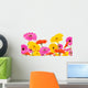 Colored Gerber Flowers White Wall Decal
