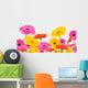 Colored Gerber Flowers White Wall Decal