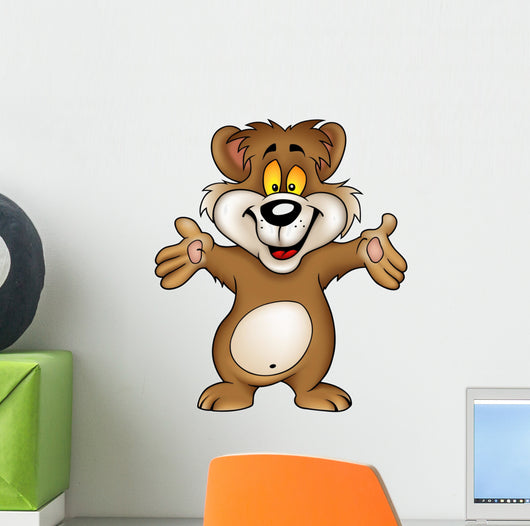 Happy Brown Bear Wall Decal