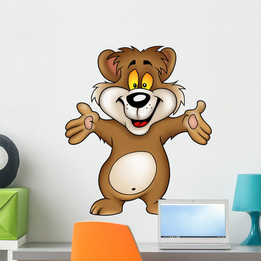 Happy Brown Bear Wall Decal