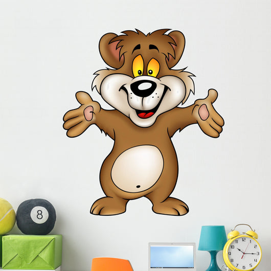 Happy Brown Bear Wall Decal