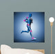 Running Man with Highlighted Joints - Blue Wall Decal