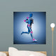 Running Man with Highlighted Joints - Blue Wall Decal