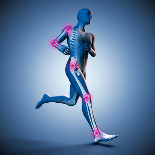 Running Man with Highlighted Joints - Blue Wall Decal