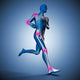 Running Man with Highlighted Joints - Blue Wall Decal