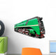 Green Steam Locomotive White Wall Decal