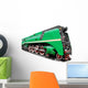 Green Steam Locomotive White Wall Decal