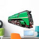Green Steam Locomotive White Wall Decal