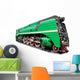 Green Steam Locomotive White Wall Decal