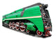 Green Steam Locomotive White Wall Decal