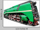 Green Steam Locomotive White Wall Decal