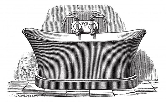 Copper Bathtub Vintage Engraving Wall Decal