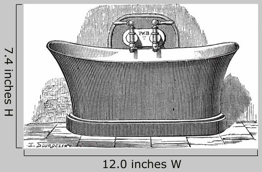 Copper Bathtub Vintage Engraving Wall Decal