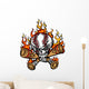 Softball Baseball Skull And Bats Wall Decal