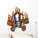 Softball Baseball Skull And Bats Wall Decal