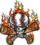 Softball Baseball Skull And Bats Wall Decal